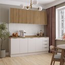 Ver imagem 1 de Cozinha Planejada 4 Peças com Tampo 2 Aéreos e 2 Balcões Ipanema CabeCasa MadeiraOriginals Marrom/Acá