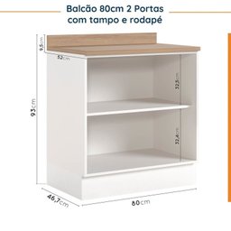 Cozinha Modulada 4 Peças com Tampo 2 Aéreos e 2 Balcões Ipanema CabeCasa MadeiraMadeira - 16