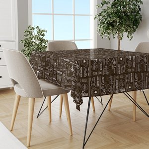 Toalha Mesa Plástica Térmica Café Mr 4 lugares 1,40