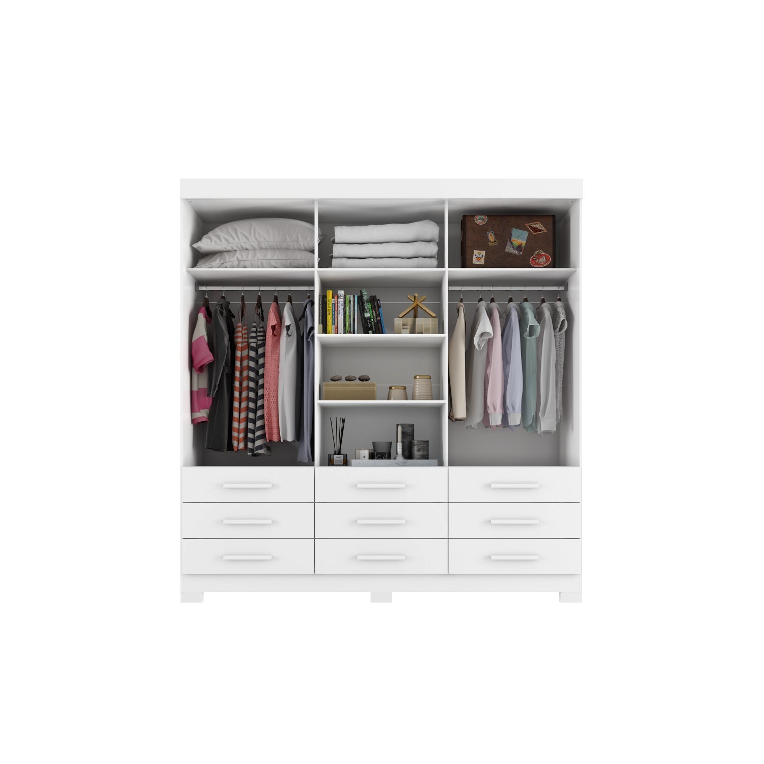 Guarda Roupa 3 Portas 9 Gavetas Ideale Plus - 3