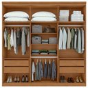 Ver imagem 2 de Guarda-roupas Casal Alonzo 6 Portas 4 Gavetas sem Espelho 100% Mdf com Pés Amendoa Clean