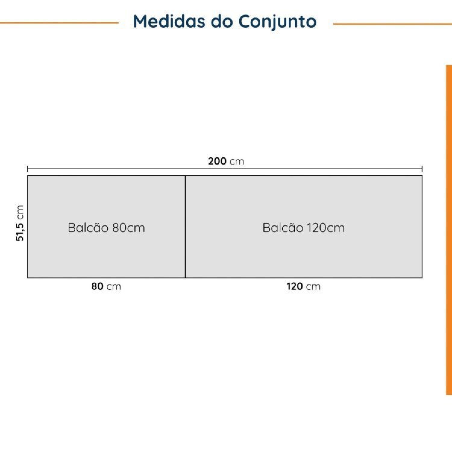 Cozinha Modulada 4 Peças Sem Tampo 2 Aéreos e 2 Balcões Ipanema CabeCasa MadeiraMadeira - 4