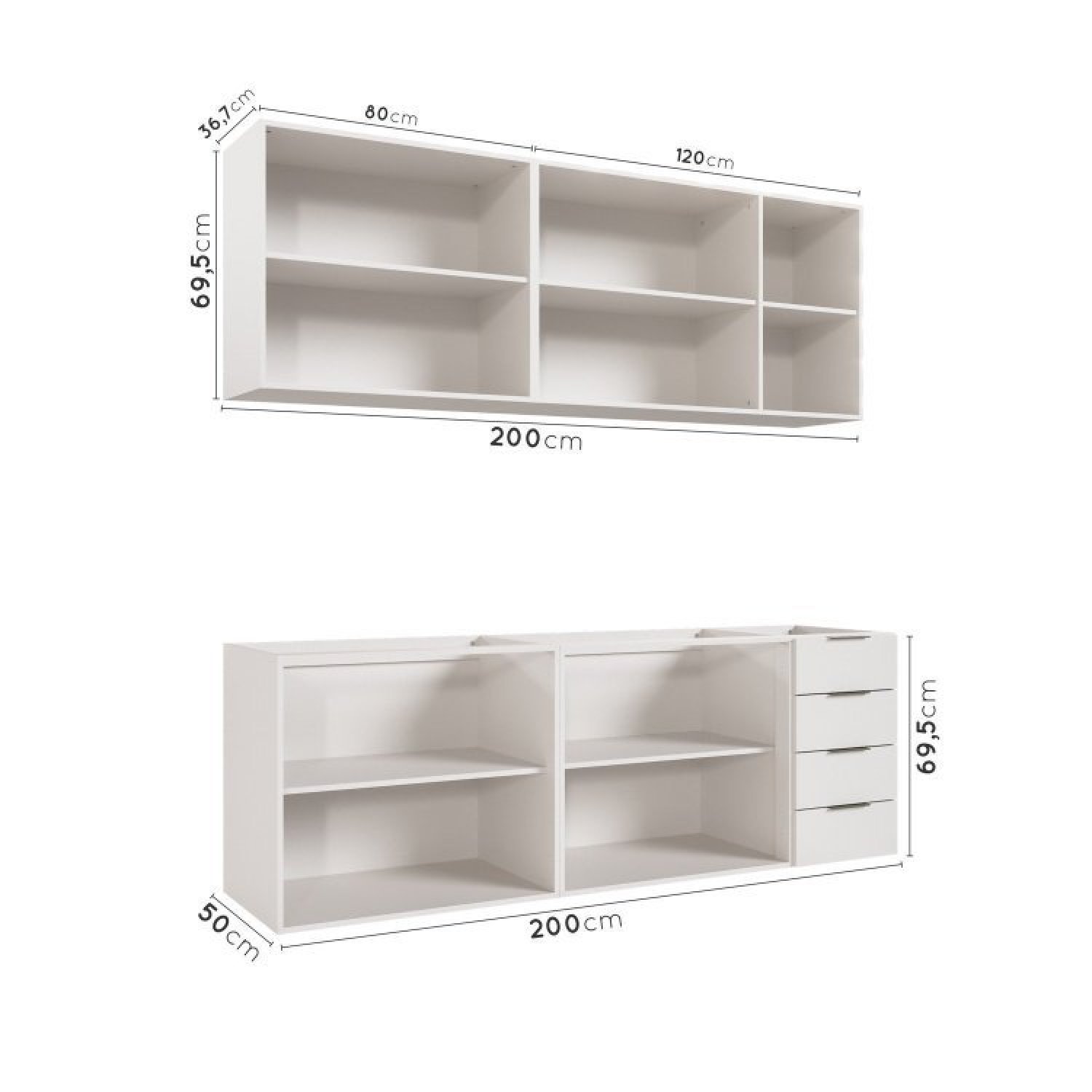 Cozinha Modulada 4 Peças Sem Tampo 2 Aéreos e 2 Balcões Ipanema CabeCasa MadeiraMadeira - 6