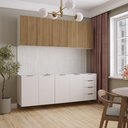 Ver imagem 1 de Cozinha Planejada 4 Peças sem Tampo 2 Aéreos e 2 Balcões Ipanema CabeCasa MadeiraOriginals Marrom/Acá