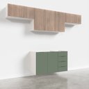 Ver imagem 3 de Cozinha Modulada 4 Peças sem Tampo 3 Aéreos e 1 Balcão para Pia Ipanema CabeCasa MadeiraOriginals Ma