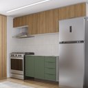 Ver imagem 2 de Cozinha Modulada 4 Peças Sem Tampo 3 Aéreos e 1 Balcão para Pia Ipanema CabeCasa MadeiraOriginals