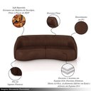 Ver imagem 3 de Sofá Decorativo Sala de Estar Bipartido 288cm Clarke Pu Marrom Manchado G45 - Gran Belo