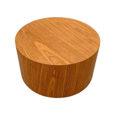 Mesa de Centro Cone Redonda Cilíndrica 100 Cm Base Madeira Freijó Tampo Freijó