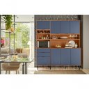Ver imagem 1 de Kit Cozinha Viena com 7 Portas e 3 Gavetas Jequitiba Azul Lord Lukaliam