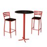 Conjunto Bistrô Mesa com 2 Banquetas Altas Morumbi Vermelho e Tampo Preto - 2