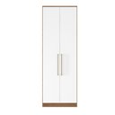 Ver imagem 2 de Guarda Roupa Armário Modulado 2 Portas com 3 Gavetas e Maleiro Escócia Amêndola/Branco para Quarto