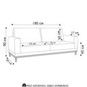 Ver imagem 5 de Sofá 3 Lugares 180cm Living Sala de Estar Kayrós D05 Sintético Whisky - Mpozenato