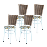 Conjunto 4 Cadeiras Branca para Cozinha Hawai Cappuccino com Assento Estampado:floral Orquídea - 1