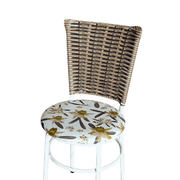 Conjunto 4 Cadeiras Branca para Cozinha Hawai Cappuccino com Assento Estampado:floral Orquídea - 3