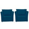 Kit 02 Poltronas Decorativa para Sala e Quarto Lisboa Suede Azul Marinho - 1