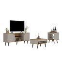Ver imagem 6 de Conjunto Sala Estar 3 Peças – Rack para Tv, Centro e Mesa de Apoio Tóquio Marrom Arena/Freijó