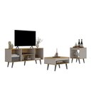 Ver imagem 5 de Conjunto Sala Estar 3 Peças – Rack para Tv, Centro e Mesa de Apoio Tóquio Marrom Arena/Freijó