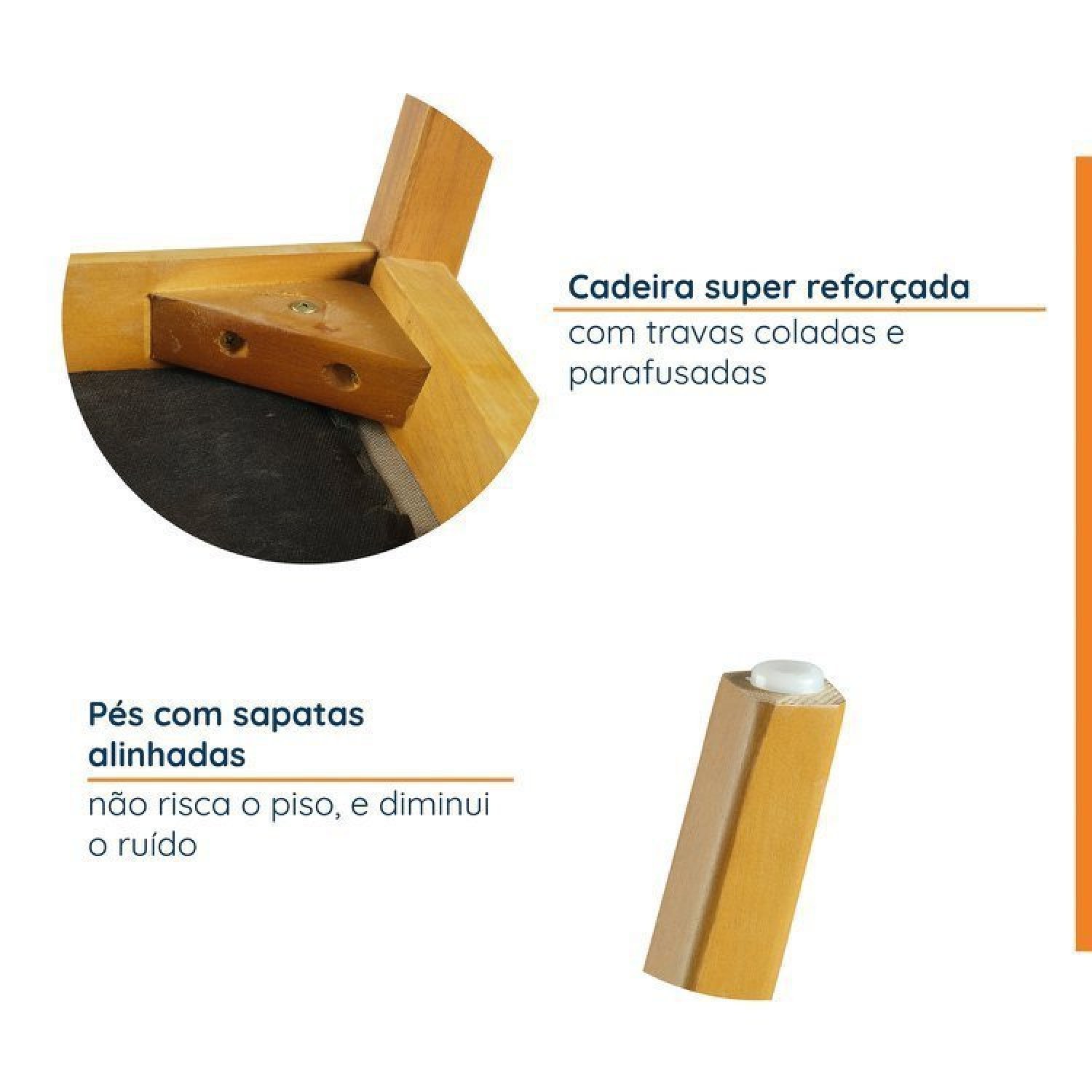Conjunto Sala de Jantar Mesa 210cm Seiva 6 Cadeiras Liz CabeCasa MadeiraMadeira - 7