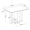 Ver imagem 3 de Conjunto Sala de Jantar 4 Lugares Retangular Tampo MDF Stella Bege/Mel/Off White