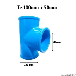 Te 100mm X 50mm Reduzido Azul Soldavel Irrigação Amanco - 4