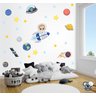 Adesivo de Parede Infantil Astronauta Galaxia Planeta - 1