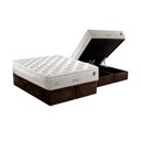 Ver imagem 1 de Cama Box Baú Queen: Colchão Molas MasterPocket Ensacadas Anjos Impressione + Base CRC Suede