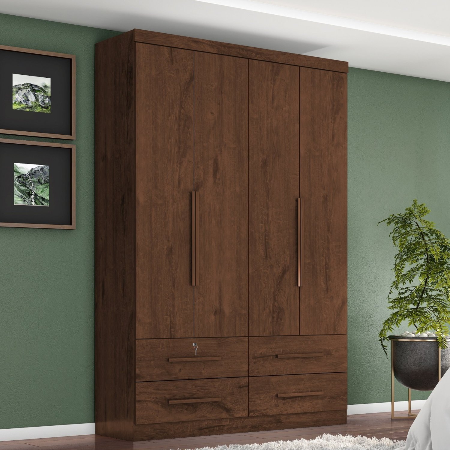 Guarda Roupa 4 Portas 4 Gavetas Maximus Plus - 1