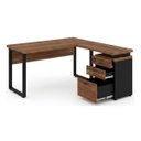 Ver imagem 6 de Mesa Escritório Pé Quadro em L c/ Gaveteiro 1,70×1,60m Nogal Sevilha/Preto – 24481