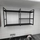 Ver imagem 1 de Prateleira industrial para cozinha aço cor preto prateleiras 30cm modelo ind14