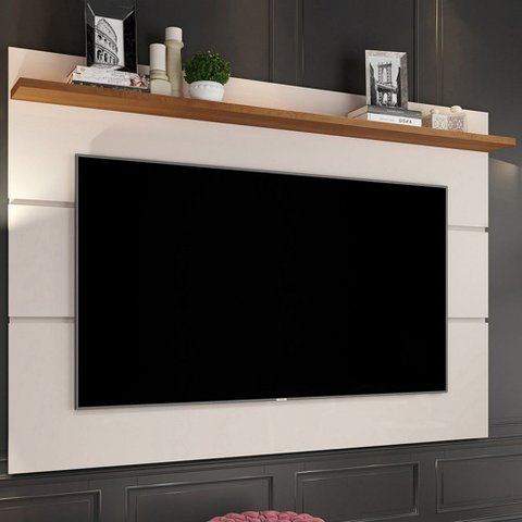 Painel para Tv até 60 Polegadas Hemera 1 Prateleira Off White/freijo - Pnr Móveis