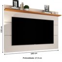 Ver imagem 3 de Painel para Tv até 60 Polegadas Hemera 1 Prateleira Off White/freijo - Pnr Móveis
