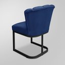 Ver imagem 4 de Kit 02 Cadeiras Flor Sala Azul Marinho - Base Ferro Preto
