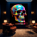 Ver imagem 2 de Quadro Decorativo Colorful Skull In Graffiti