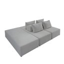 Ver imagem 1 de Sofá Ilha na Caixa em Módulos Mobili Puff + 2 Chaises Boucle Cinza Claro Estofama