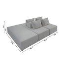 Ver imagem 3 de Sofá Ilha na Caixa em Módulos Mobili Puff + 2 Chaises Boucle Cinza Claro Estofama