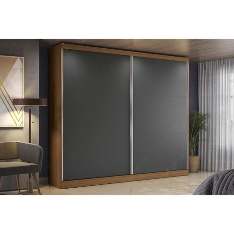 Guarda Roupa Casal 2 Portas de Correr e 4 Gavetas T583 Canela/grafite - Kappesberg