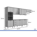 Ver imagem 3 de Cozinha Completa 6 Peças Elena CZ548 Cinamomo/Off White MGM
