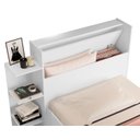 Ver imagem 4 de Cama Isa Solteiro Branco de Mdf com Baú e Nichos para Quarto Estilo Moderno