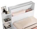 Ver imagem 4 de Cama Isa Solteiro Branco de Mdf com Baú e Nichos para Quarto Estilo Moderno