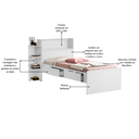 Ver imagem 3 de Cama Isa Solteiro Branco de Mdf com Baú e Nichos para Quarto Estilo Moderno