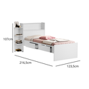 Ver imagem 2 de Cama Isa Solteiro Branco de Mdf com Baú e Nichos para Quarto Estilo Moderno