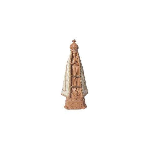 Nossa Senhora Aparecida Marrom com Pérolas 30 cm Gesso Sala Quarto