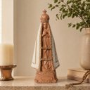 Ver imagem 2 de Nossa Senhora Aparecida Marrom com Pérolas 30 cm Gesso Sala Quarto