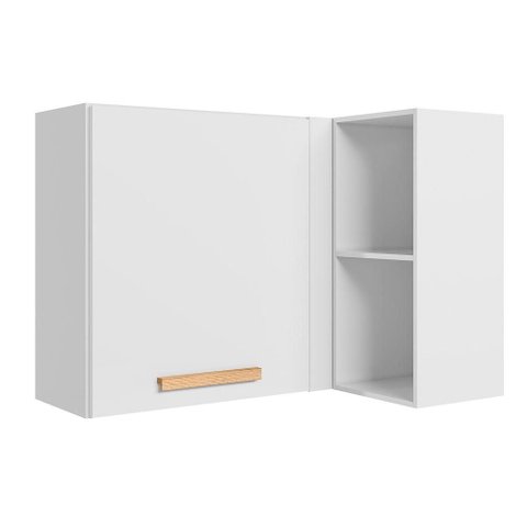 Armario de Cozinha Aéreo Canto Reto Intenza 1 Porta com Nicho Branco/branco Uv - Nicioli