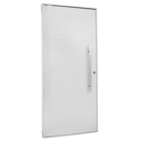 Porta Lambril Pivotante com Puxador Topsul 220x100cm Esquadrisul Abertura Direita Branco
