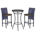 Ver imagem 1 de Mesa Bistrô e 2 Banquetas Roma Preta Corda Náutica Estofado 9 Trama Original