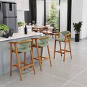 Ver imagem 2 de Kit 02 Banquetas Alta Para Cozinha Bancada Bar Sala de Jantar Fixa Cecília L02 Bouclê Oliva - Lyam D
