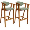 Ver imagem 1 de Kit 02 Banquetas Alta Para Cozinha Bancada Bar Sala de Jantar Fixa Cecília L02 Bouclê Oliva - Lyam D