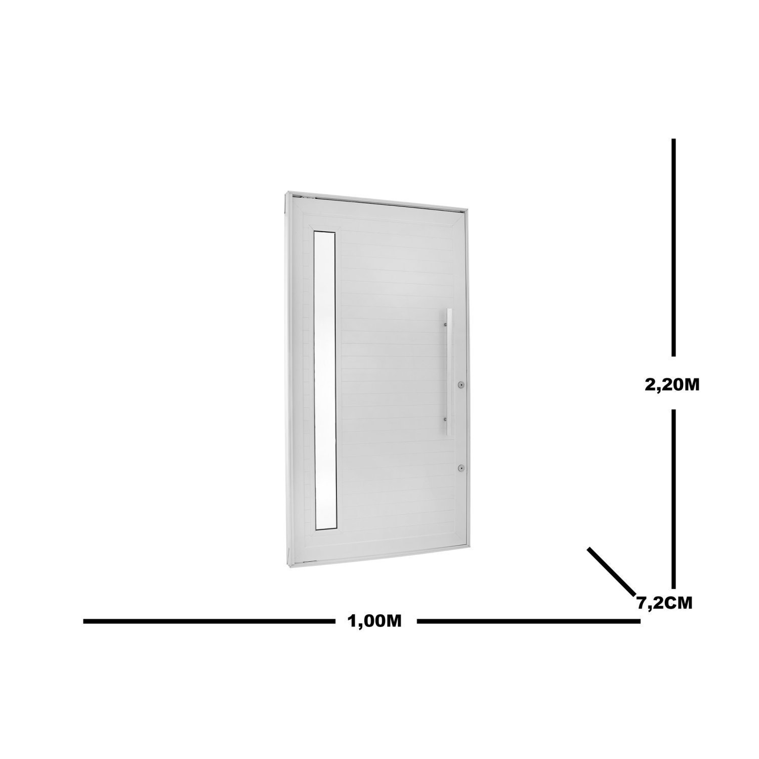 Porta Lambril Pivotante com Puxador e Visor Esquerda Topsul 220x100cm Esquadrisul - 3