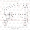 Ver imagem 5 de Torneira Para Cozinha Gourmet Misturador Monocomando Capibaribe Pingoo.casa - Dourado Rose